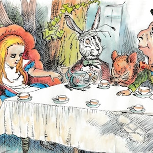 Alice in Wonderland, Tea Party, 3 different styles, greeting cards