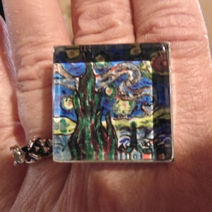 OOAK Starry Night hand made ring
