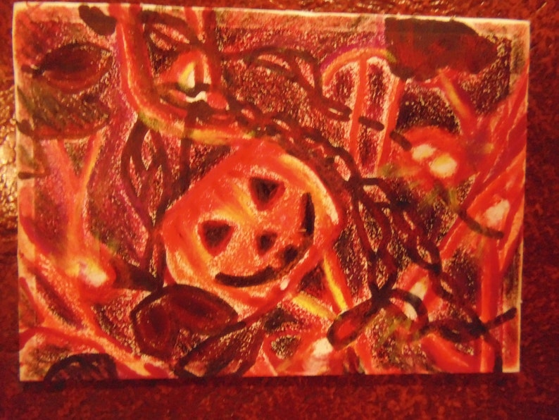 Halloween ACEO, Jack O Lantern image 2