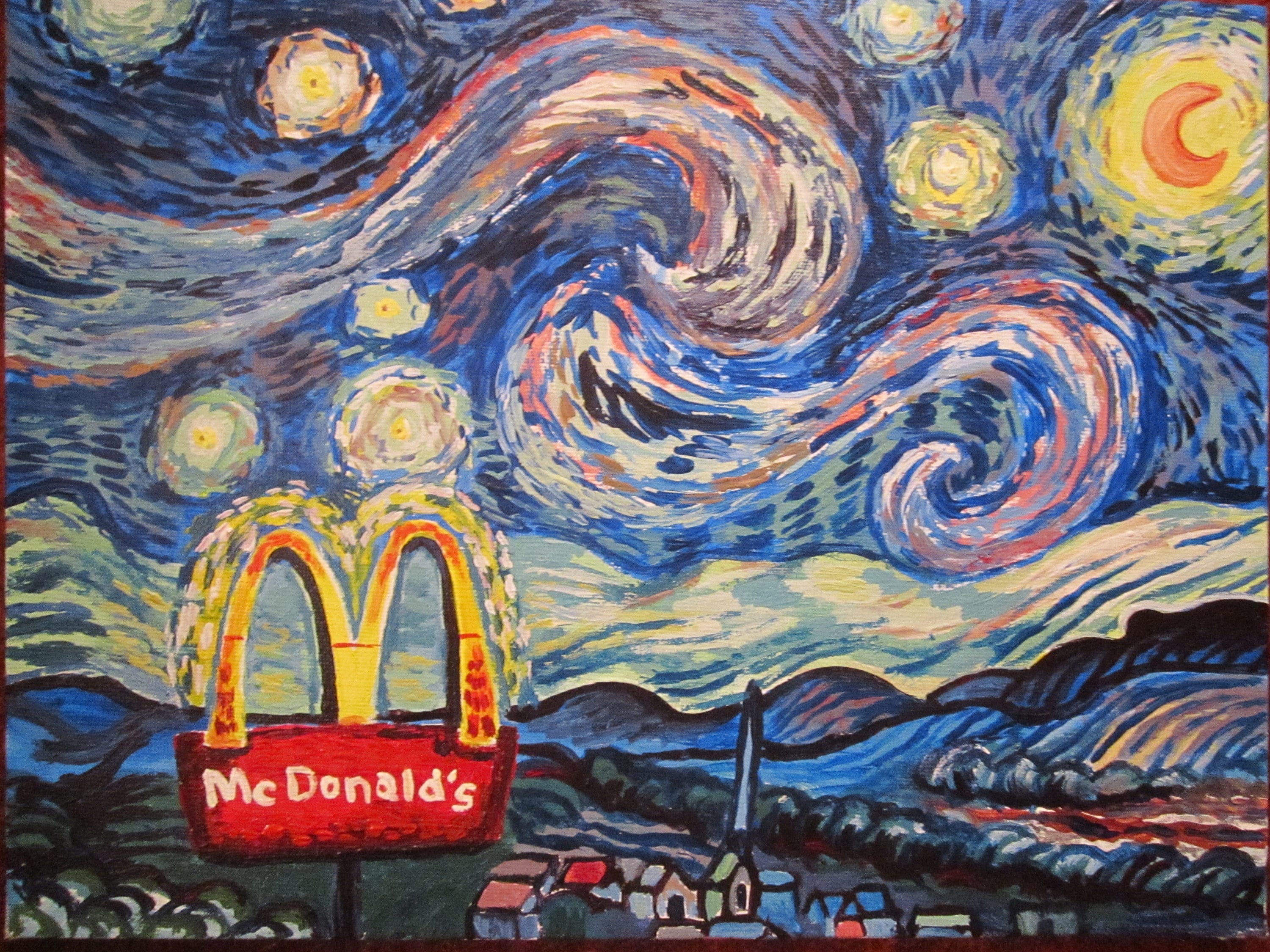 超希少品❣️McDonald's アートパネル ポスター Starry Night, Mac Donalds Arches, Greeting Card - Etsy
