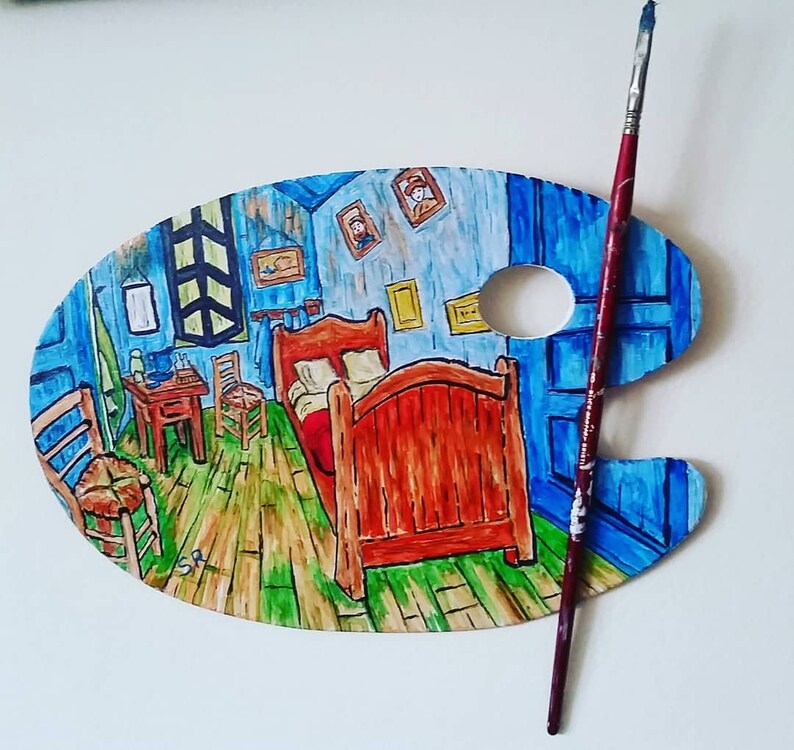 Van Gogh Bedroom Artist Palette Original Art Ooak