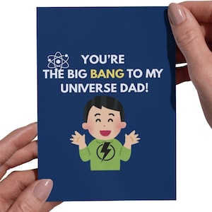 Lustige Vatertagskarte | Big Bang Theory inspiriert | “Basinga” Comic Style Karte für Papa | Geeky Wissenschaft Humor druckbare Karte
