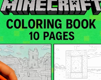 MC Coloring Book 10 Pages, Printable, Fun Pixel Art Characters, Activity Book
