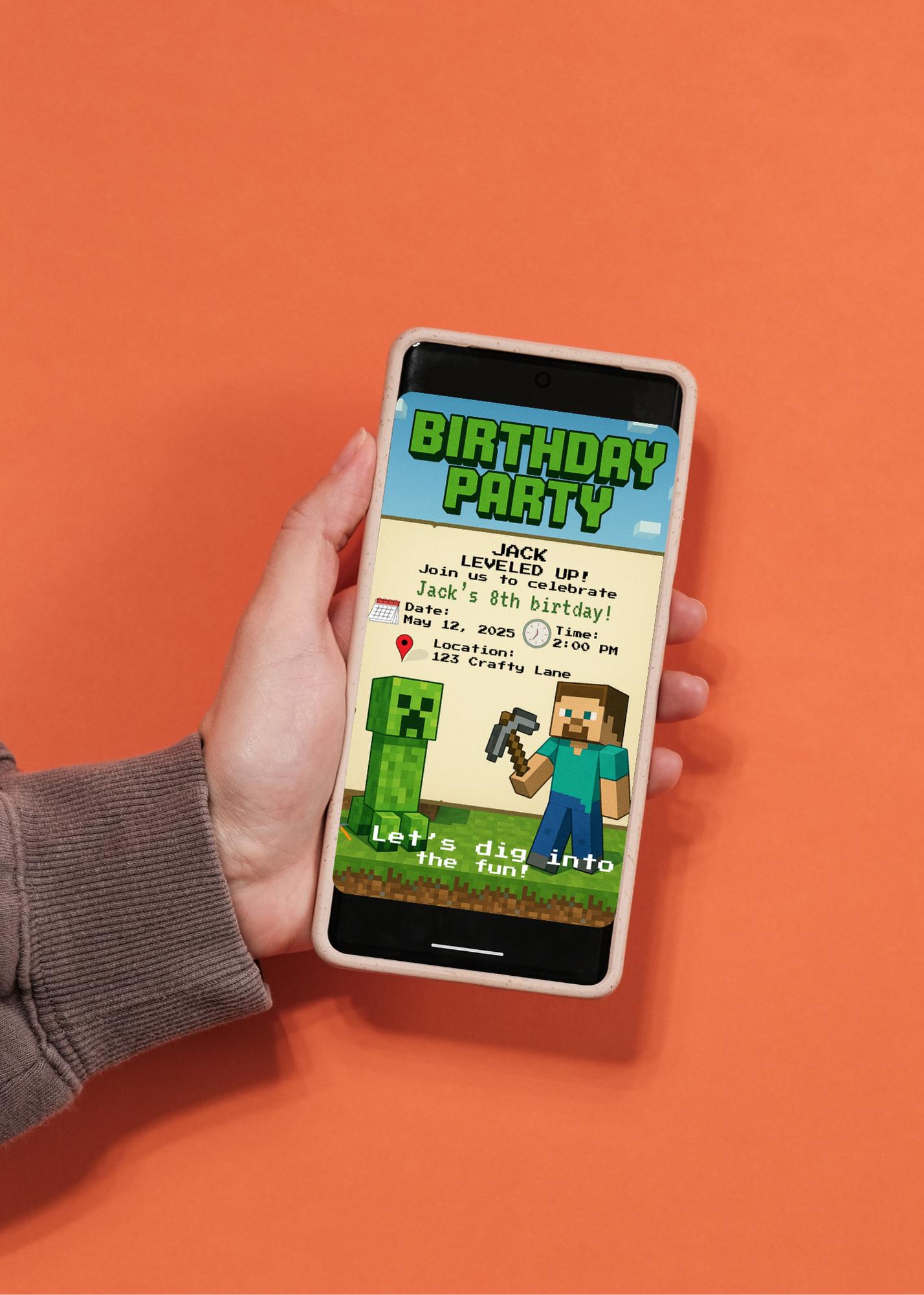 Minecraft Blank + Canva Invite