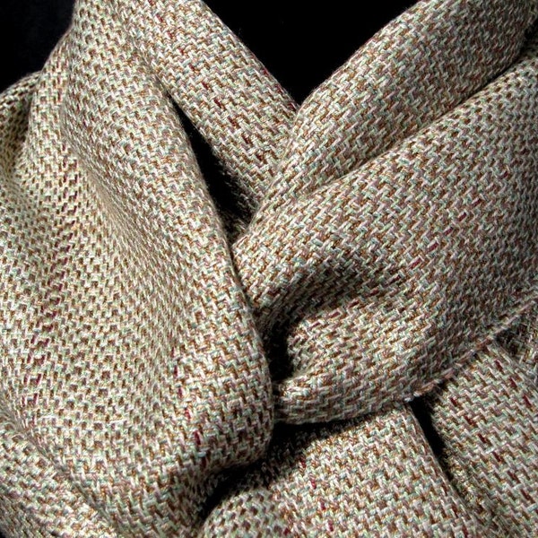 Hand Woven Scarf, Champagne, Luxury Bamboo Handwoven Scarf, Man Scarf, Taupe Beige Brown Neutral, Design & Weaving by Loom On The Lake