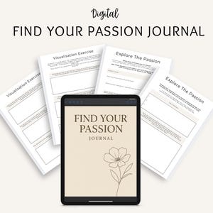 Finde Deine Leidenschaft Journal | Druckbares geführtes Arbeitsbuch für Klarheit, Klarheit und Lebensausrichtung | Arbeitsbuch Digitale Selbstfindung | Notizen