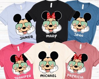 Custom Disneyworld Family Shirt, Mickey and Minnie Shirts, Disney Vacation Shirts, Personalized Disney Trip Shirts, Disneyland Group Tees