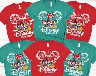 Personalized Disney Christmas 2025 Shirt, Mickey And Friends Xmas Shirt, Custom Disney Family Christmas Shirt, Disney Castle Christmas Tee