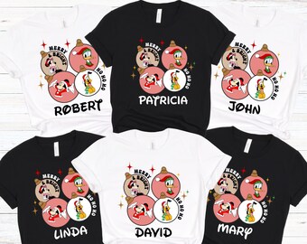 Gepersonaliseerd Disney kerstshirt 2025, Mickey en vrienden kerstshirt, aangepast Disney kerstshirt, Disney Merry And Bright-shirt