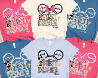 Custom My First Disney Trip 2026 Shirt, First Disney Trip 2026 Shirt, Mickey And Minnie 1st Disneyland Tee, Custom Disney Family Shirts