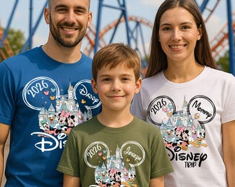 Aangepast Disney-reisshirt 2026, Disney Comfort Color-shirts, gepersonaliseerd Disney Family-shirt, Disney Crew-T-shirt, aangepaste Disney-matchingshirts