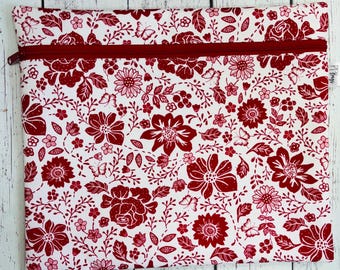 Cross Stitch Project Bag, Redwork fabric by Timeless Fabrics