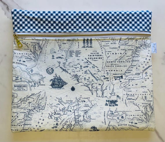 Project Bag | Independence - Map of the Thirteen Original Colonies | Handcrafted Gift