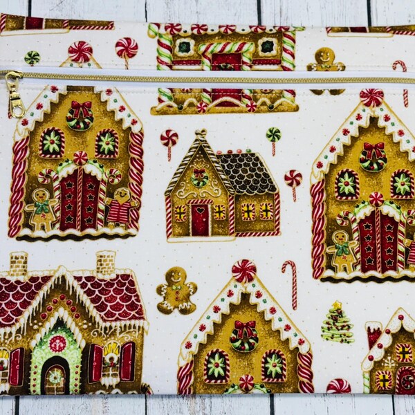 Project Bag | Gingerbread Cottage Fabric | Handcrafted Gift