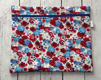 Floral Project Bag: Handcrafted Fleur Fabric Zipper Pouch