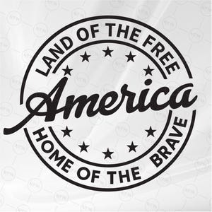 America Svg, Land of the Free Home of the Brave Svg, fichier de coupe Cricut 4 juillet, Sublimation patriotique, téléchargement numérique instantané