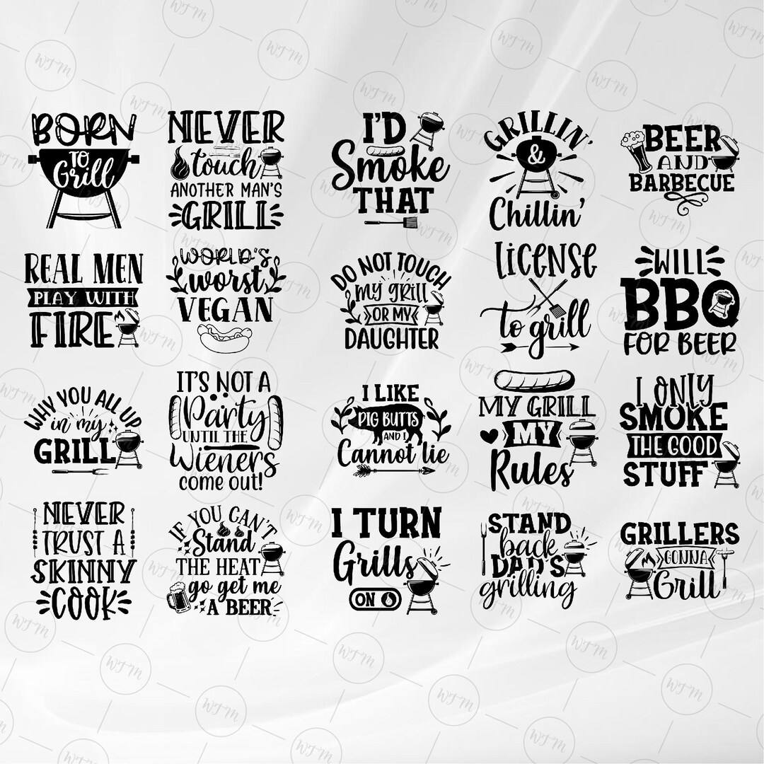 Bundle BBQ Svg, Grilling Sayings Svg, Funny BBQ Clipart, Barbecue Quote ...