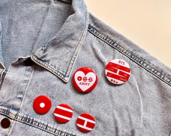 Arirang Pin Button Set | Kpop Fan Merch Badge | ARMY Concert Freebies Gift
