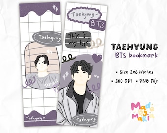 Bangtan OT7 Bookmark Bundle | Printable Bookmarks | Set of 9 | 2x6