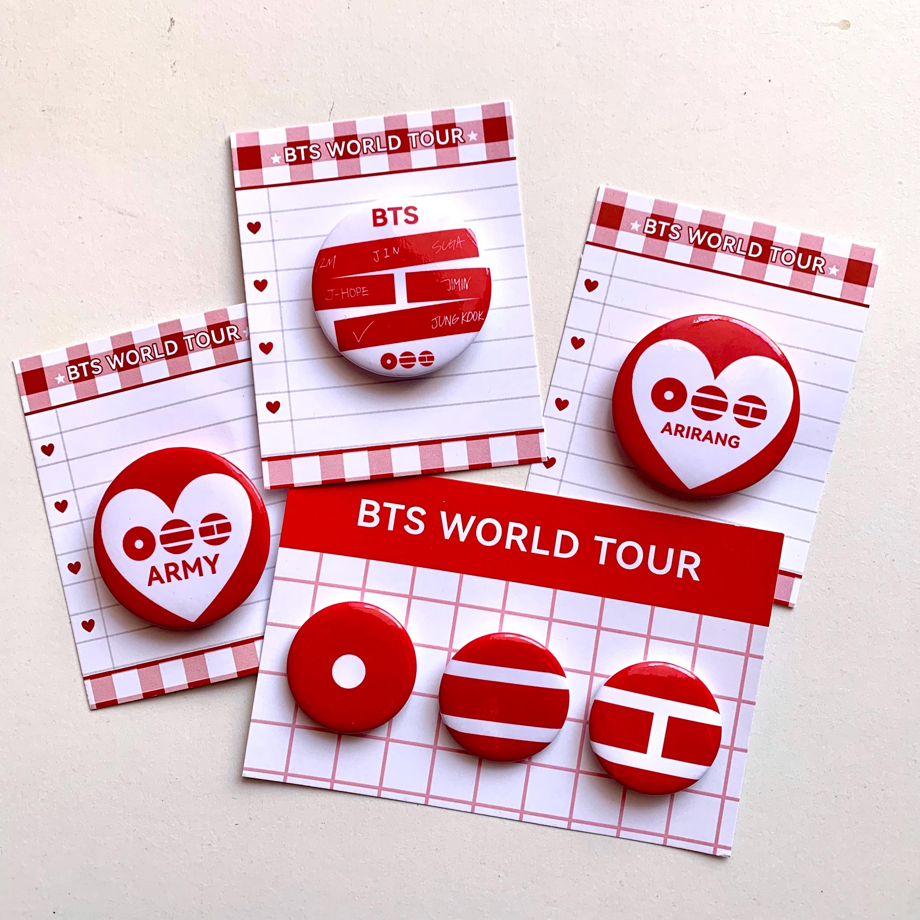 Arirang Pin Button Set | Kpop Fan Merch Badge | ARMY Concert