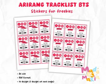 ARIRANG Inspired Concert Freebies Tracklist Stickers Printable