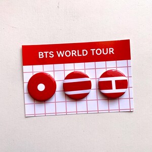 BTS ARMY heart logo pin button set