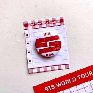 BTS World Tour inspired button pins set