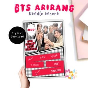 Arirang BTS Inspired Kindle Insert for Paperwhite and Basic | Kpop Reader Printable