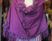 Gorgeous Nordstrom Cashmere Fur Trimmed Shawl