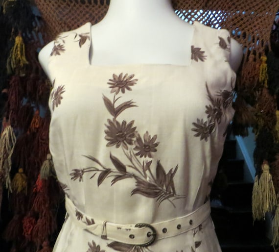 SALE 50s Two Piece Linen Dress w/Bolero Style Jac… - image 9