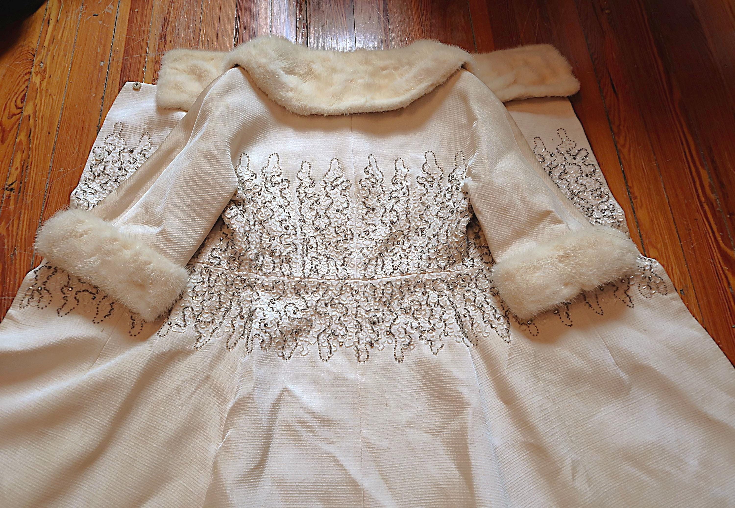 ivory coat dress Stunning 1950s/60s 