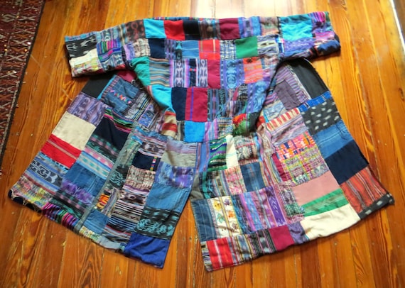 Unisex Guatemalan Fiesta Patchwork Reversible Coat