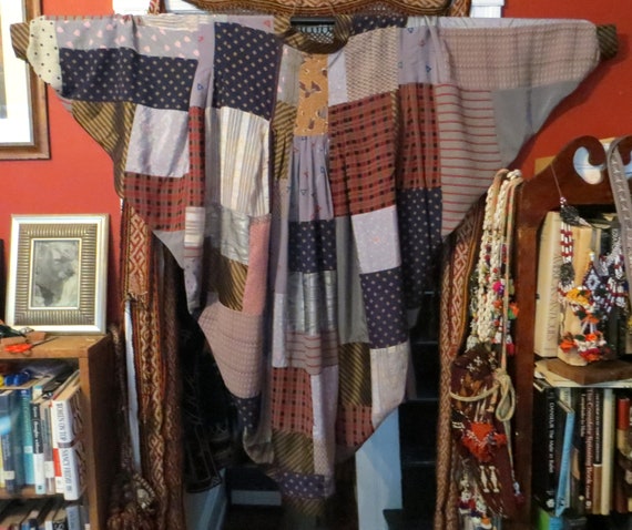 Stunning Handmade Patchwork 1940's Crepe de Chine