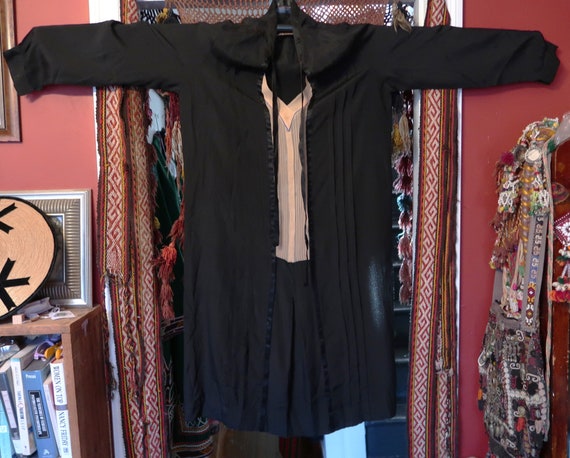 Stunning 20s/30s Black Silk Crepe De Chine Dress … - image 4