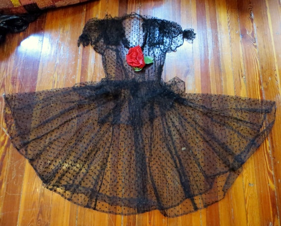 SALE 20s/30s Old Hollywood Bombshell Sheer Netted… - image 9