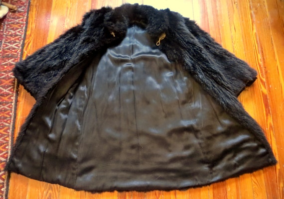 Fabulous Rare 30s/40s Black Skunk Fur Coat w/Fanc… - image 2