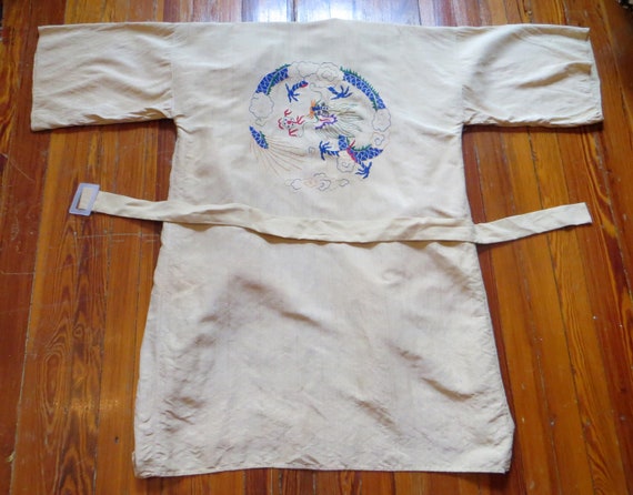 SALE Rare Antique 1930s Natural Silk Asian Embroi… - image 7