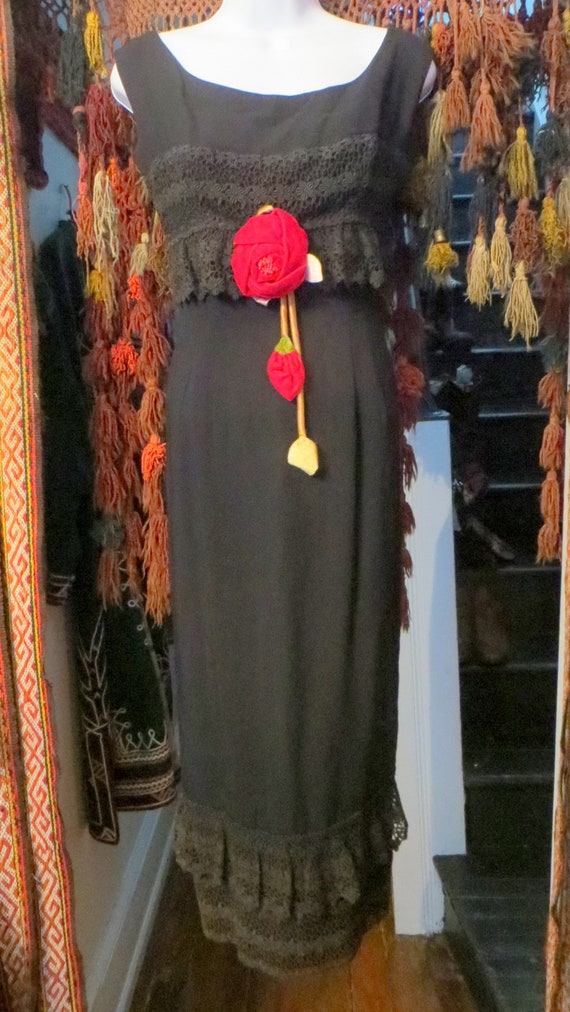 SALE Fancy 50s Black Cocktail/Party Wiggle Dress … - image 3