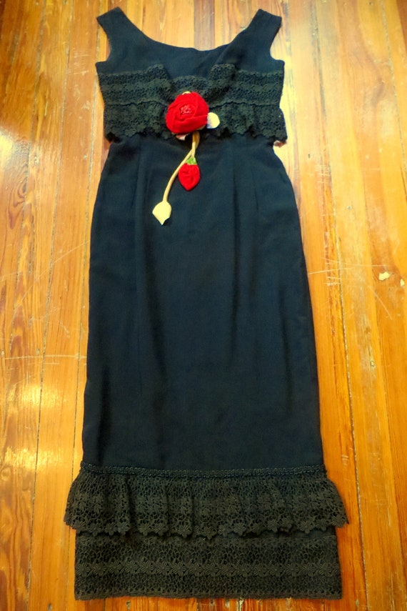 SALE Fancy 50s Black Cocktail/Party Wiggle Dress … - image 2