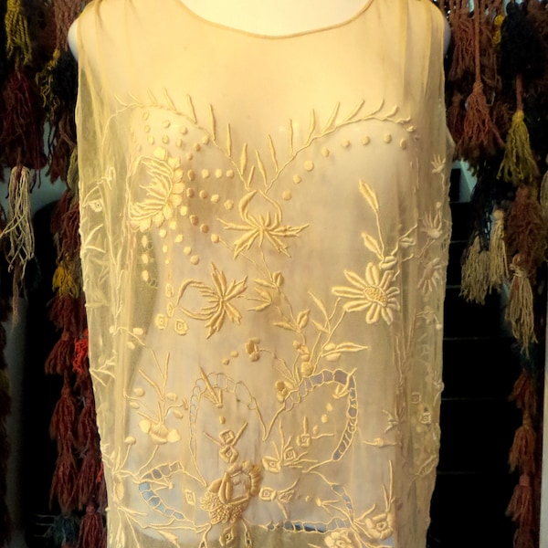 SALE Rare Museum Worthy Edwardian/20s Golden Lace Dress  Downton Abbey Beauty Fabulous Wedding Dress