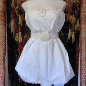 Rare Antique Victorian Lace Trimmed White Cotton Onesie/Step In, Wear as Playsuit/Jumpsuit/Romper, Great for Summer and Beach, OSFM