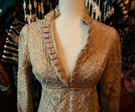 Gorgeous 60s Gold Metallic Lurex/Lame Party Dress… - image 1