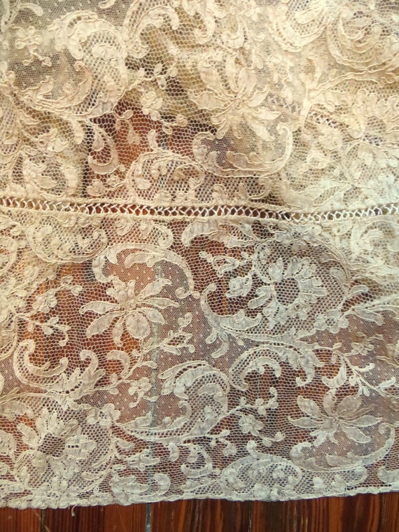 Rare Victorian/20s Ecru Lace Long Tunic Style Top… - image 9