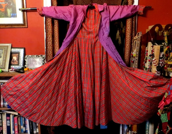 Stunning 40s/50s Reversible Taffeta Robe/Dressing
