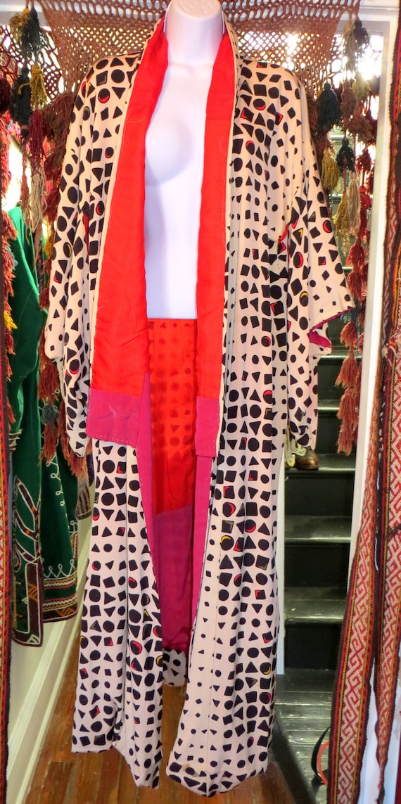 OOAK Art Deco/Geometric/Op Art Print Kimono 1930s/