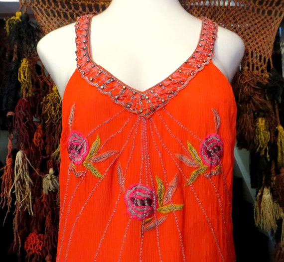 Stunning 20s Style Beaded/Appliqued/Embroidered R… - image 6