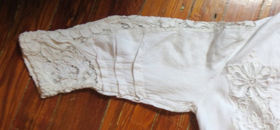 Antique Museum Worthy Victorian White Linen Dress… - image 8