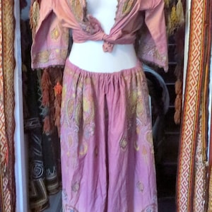 SALE Antique Ottoman/Turkish Dance Costume/Harem Outfit w/Intricate Hand Embroidery w/Metallic Thread Ethnic Folk Art to Wear/Display