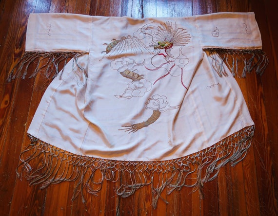 SALE Rare OOAK White Silk Reversible Kimono Robe … - image 3