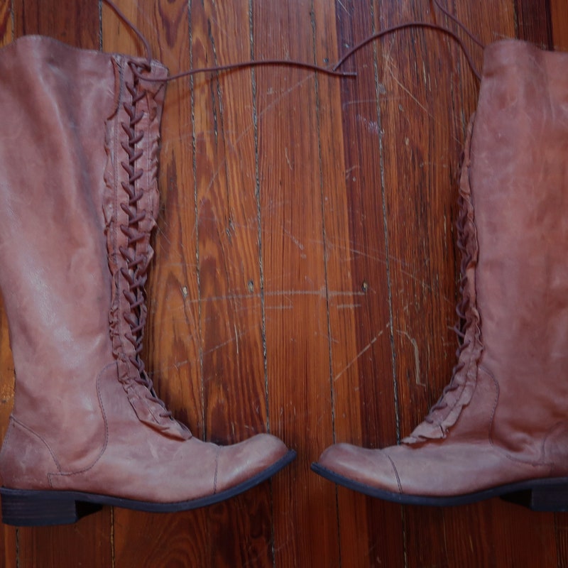 lace up flat boots ladies